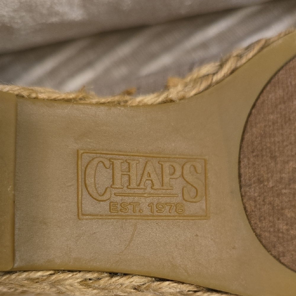 Chaps Taupe Wedge Sandals - Picture 8 of 13